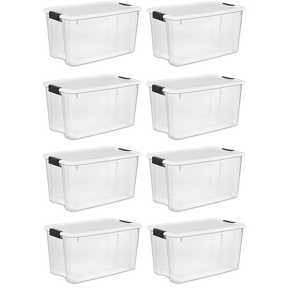 Best Buy: Sterilite Ultra Latch Storage Box (8 Pack) Clear/White 8