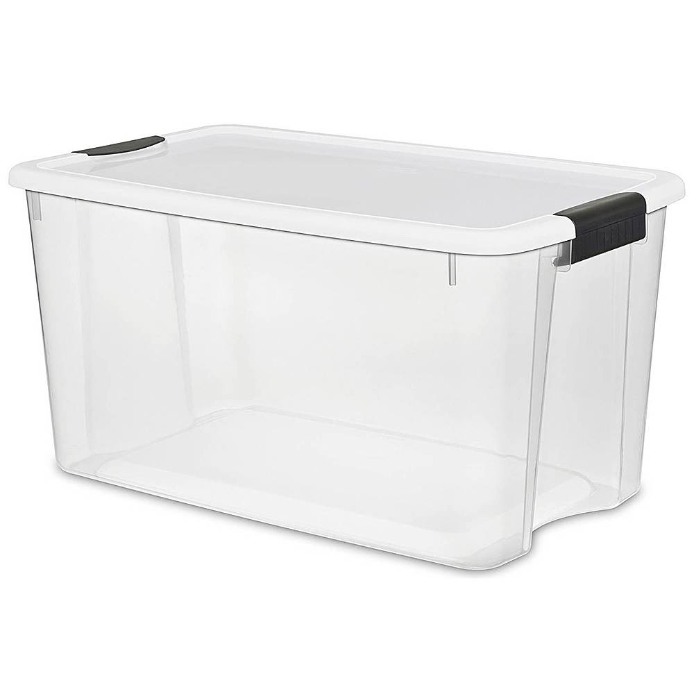Alt View 15. Sterilite - Ultra Latch Storage Box (8 Pack) - Clear/White.