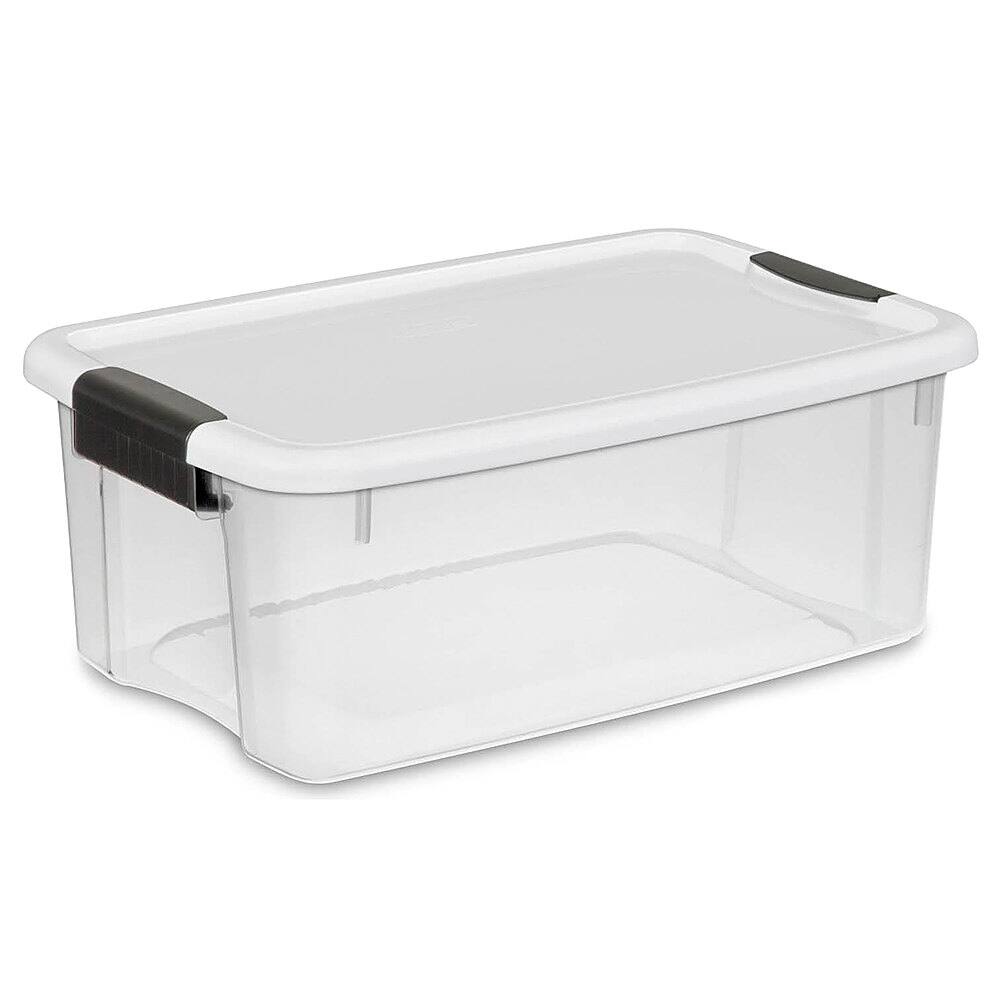 Best Buy: Sterilite Ultra Latch Storage Box (12 Pack) Clear/White 12 x ...