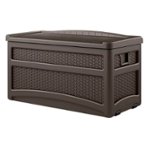 Front Zoom. Suncast - Outdoor Garden Patio Storage Chest with Handles and Seat - Java.