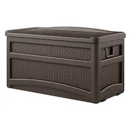 Suncast - Outdoor Garden Patio Storage Chest with Handles and Seat - Java