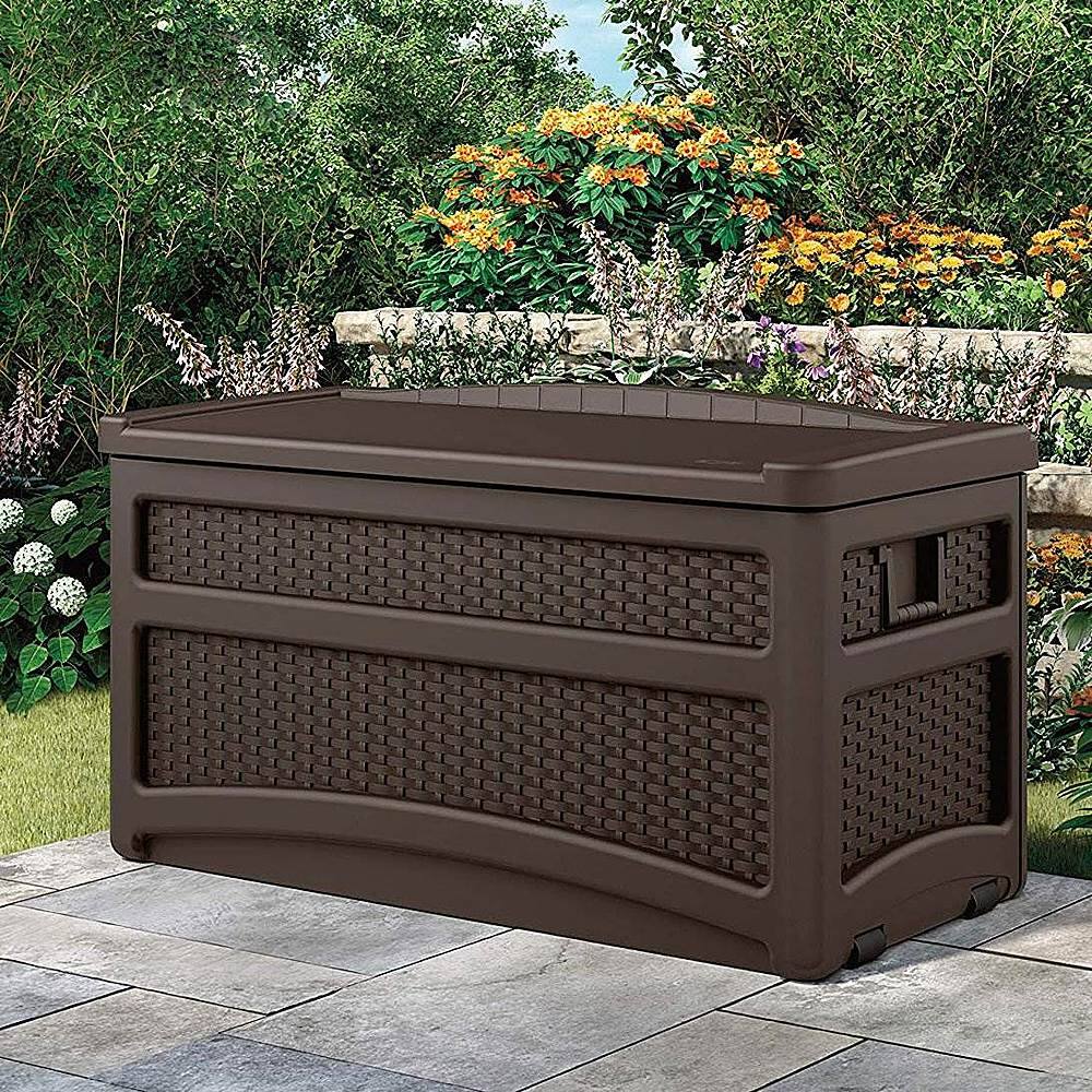 Alt View 13. Suncast - Outdoor Garden Patio Storage Chest with Handles and Seat - Java.