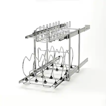 Front. Rev-A-Shelf - 2-Tier Pots and Pans Cookware Cabinet Organizer.