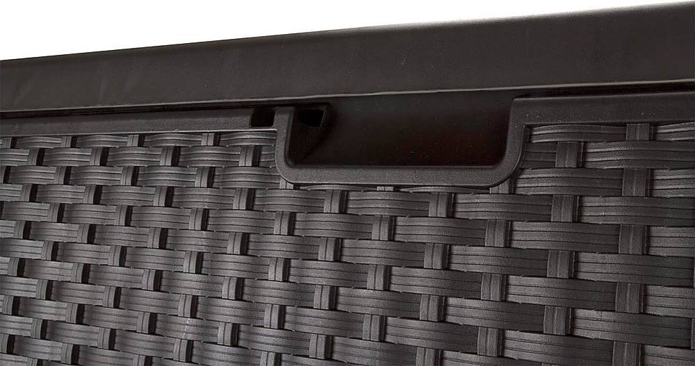 Alt View 12. Suncast - Backyard Patio Garden Garage Home Wicker Resin Pool Box - Mocha.