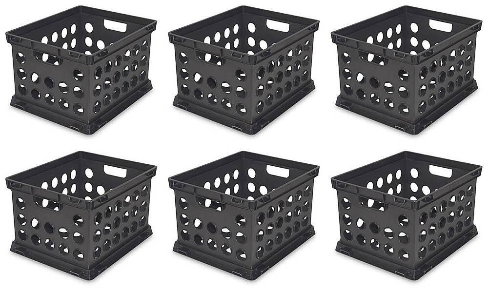 Sterilite Stackable File Crate – Black Plastic Storage Bin For Letter & Legal Size