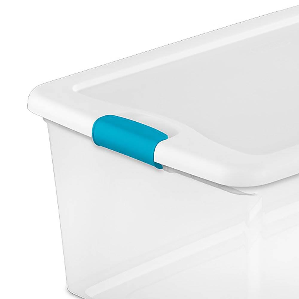 Alt View 13. Sterilite - Clear Plastic Latching Lid Storage Tote Container, 4 Pack.