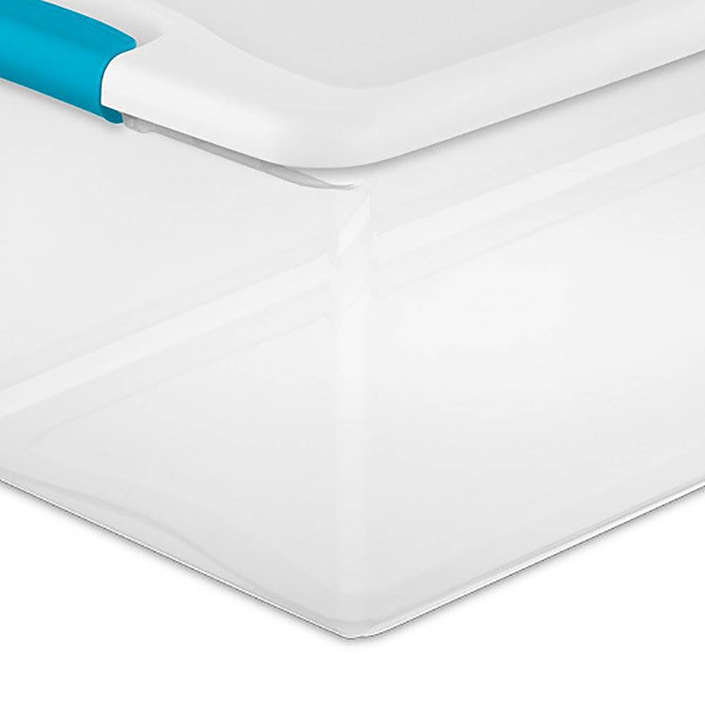 Alt View 14. Sterilite - Clear Plastic Latching Lid Storage Tote Container, 4 Pack.