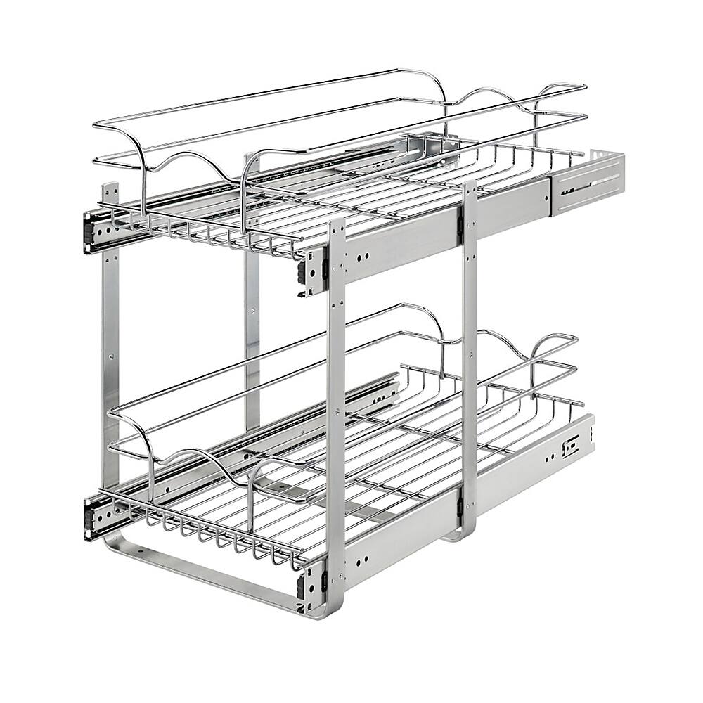 Alt View 11. Rev-A-Shelf - Two-Tier Kitchen Storage Wire Basket - Chrome.