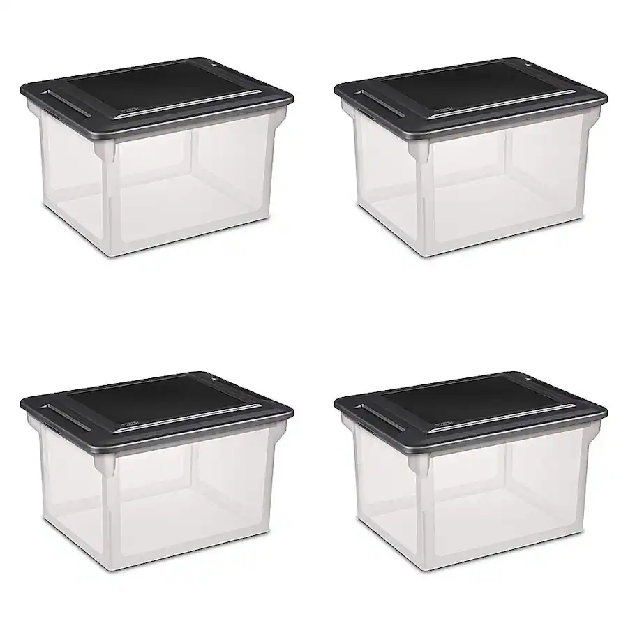 Sterilite Convenient Versatile Clear Organizing Storage File Box w/Lid ...