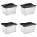 Front. Sterilite - Convenient Versatile Clear Organizing Storage File Box w/Lid (4 Pack).