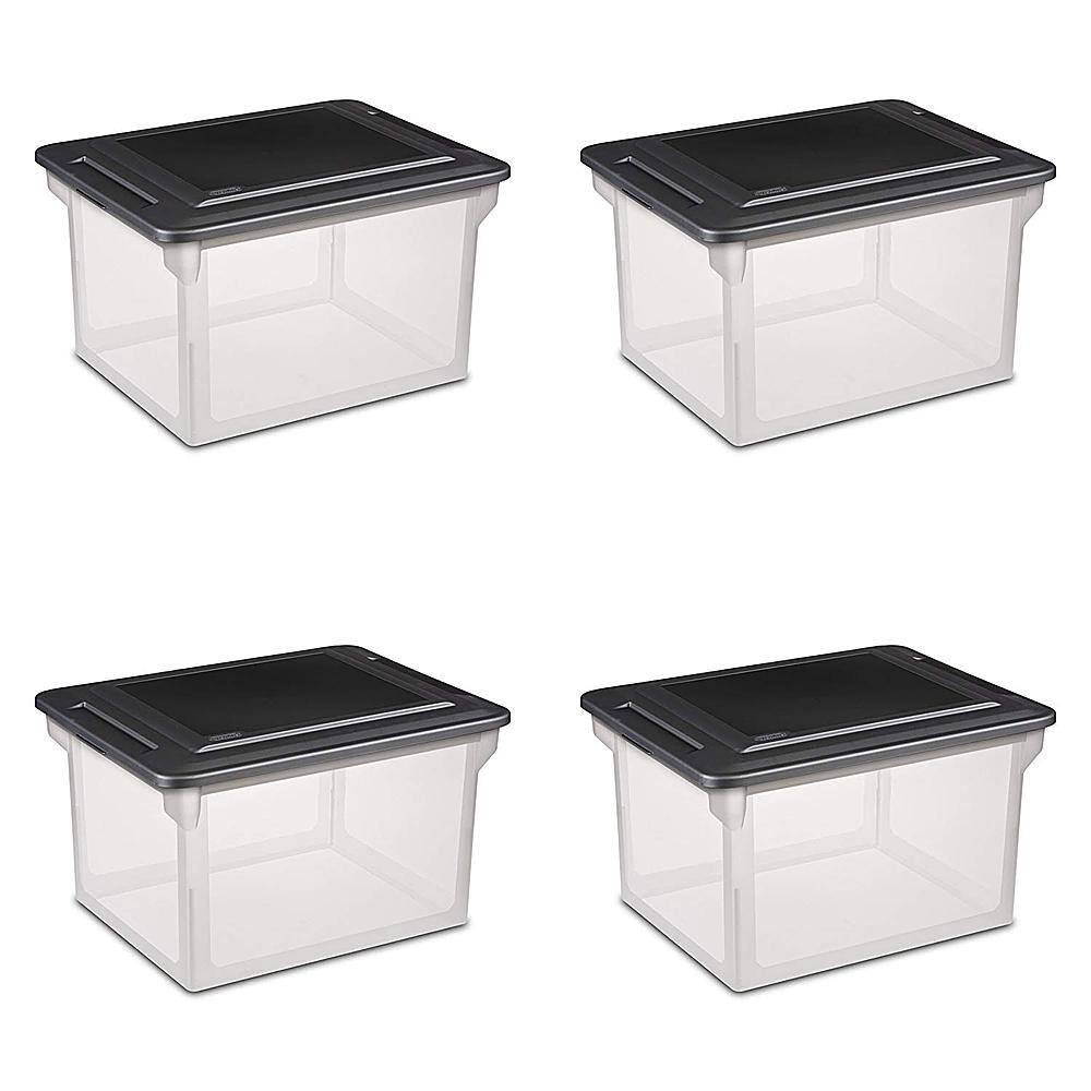 Sterilite - Convenient Versatile Clear Organizing Storage File Box w/Lid (4 Pack)