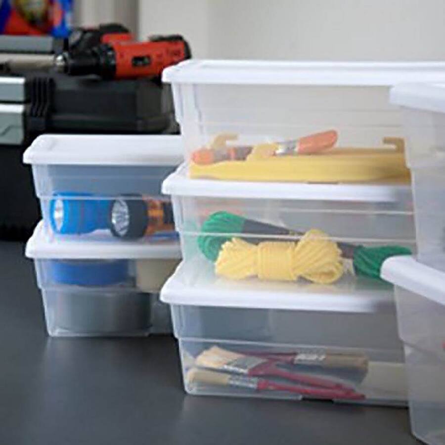 Sterilite Convenient Versatile Clear Organizing Storage File Box w/Lid ...