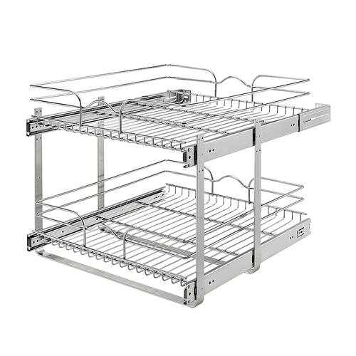 Rev-A-Shelf - Two-Tier Kitchen Storage Wire Basket - Chrome