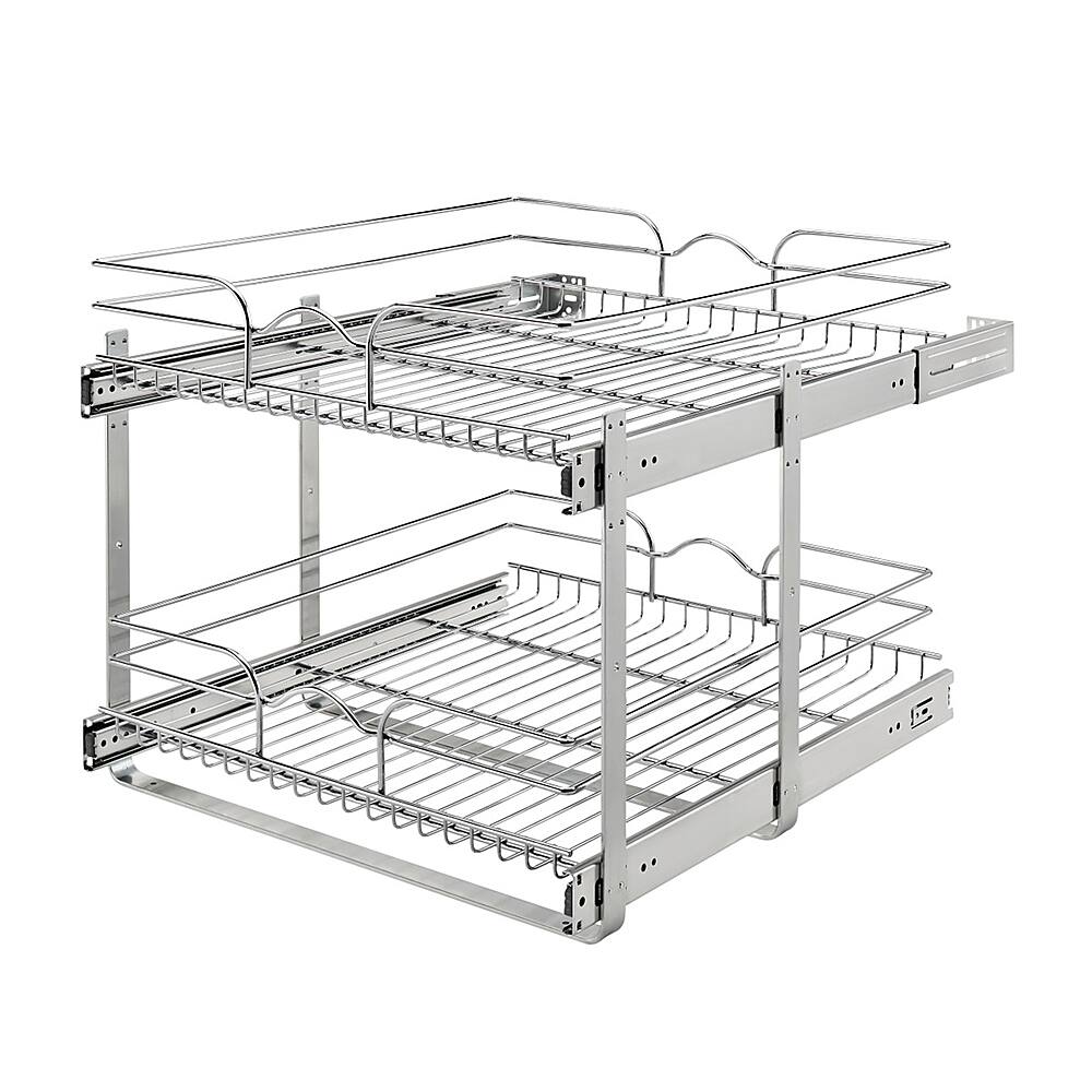 Alt View 11. Rev-A-Shelf - Two-Tier Kitchen Storage Wire Basket - Chrome.