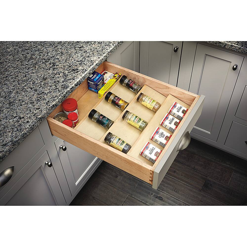 Alt View 15. Rev-A-Shelf - Wooden Spice Drawer Storage Organizer Insert - Maple.