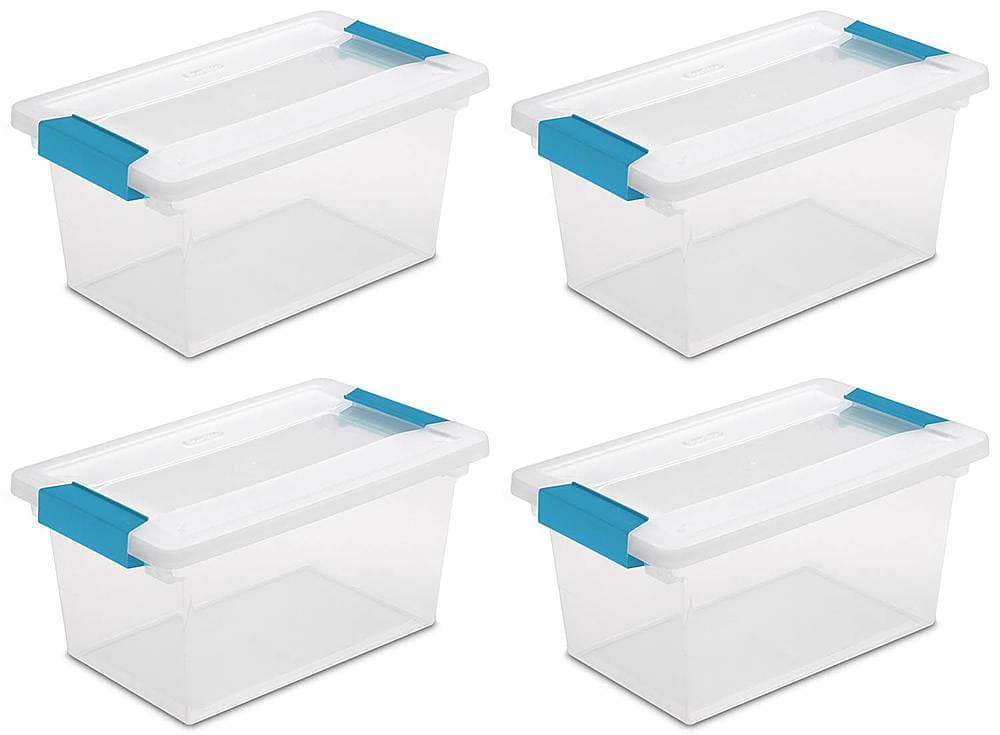 Alt View 11. Sterilite - Medium Clip Box Clear Storage Tote Container with Lid.