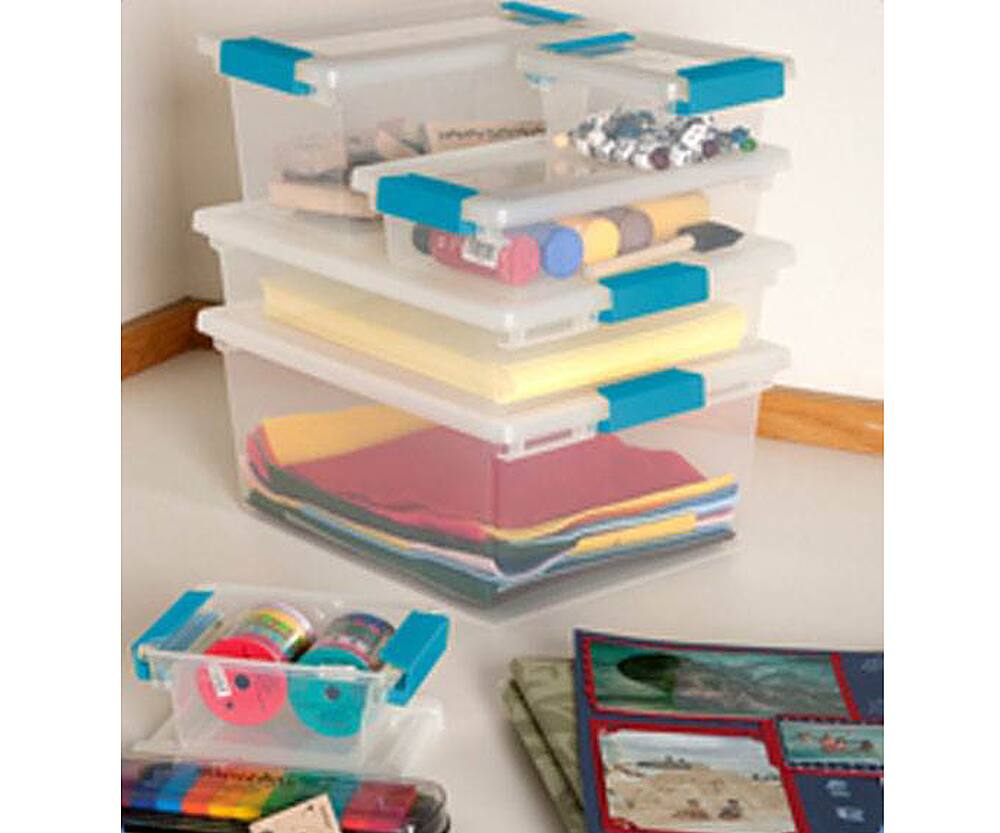 Alt View 13. Sterilite - Medium Clip Box Clear Storage Tote Container with Lid.