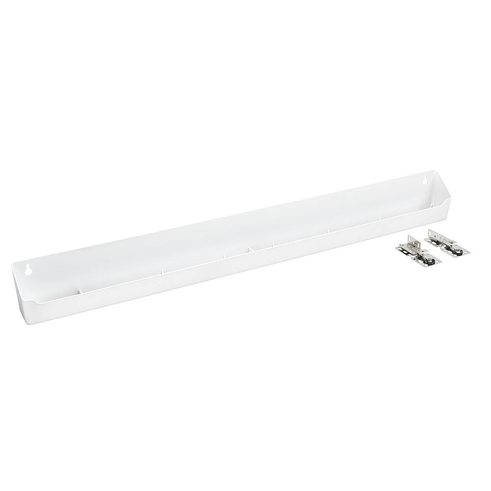 Front. Rev-A-Shelf - Polymer Plastic Sink Front Tip Out Tray - White.