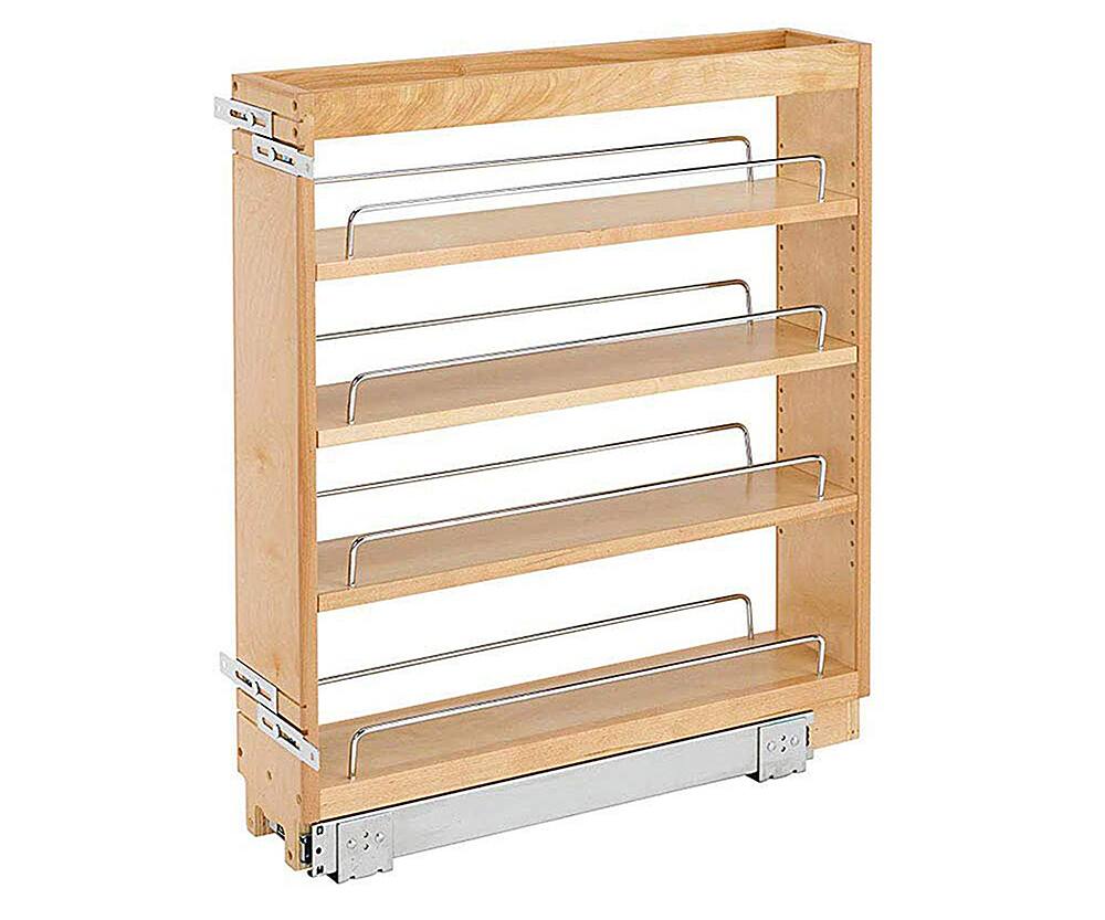Front. Rev-A-Shelf -  Base Cabinet Pullout Organizer w/ Wood Adjustable Shelves.