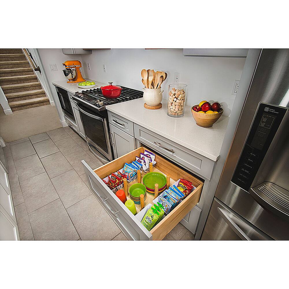 Alt View 14. Rev-A-Shelf - Wood Peg Board Drawer Organizer System.