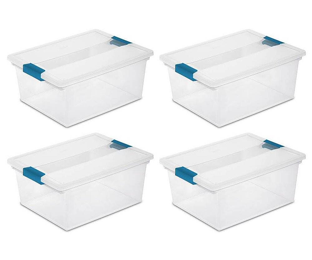 Alt View 11. Sterilite - Plastic Deep Storage Container Bin with Latching Lid (4 Pack).