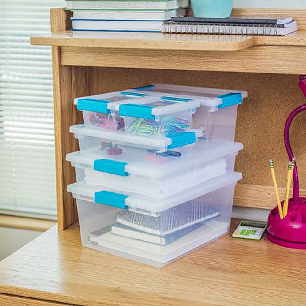 Alt View 14. Sterilite - Plastic Deep Storage Container Bin with Latching Lid (4 Pack).