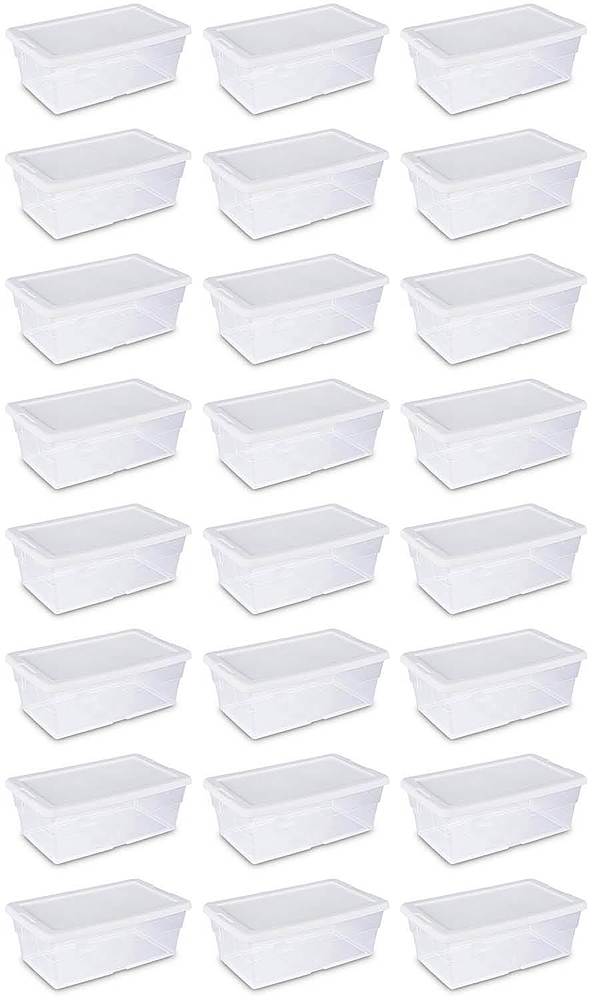 Front. Sterilite - Plastic Stacking Storage Container Tote (24 Pack).