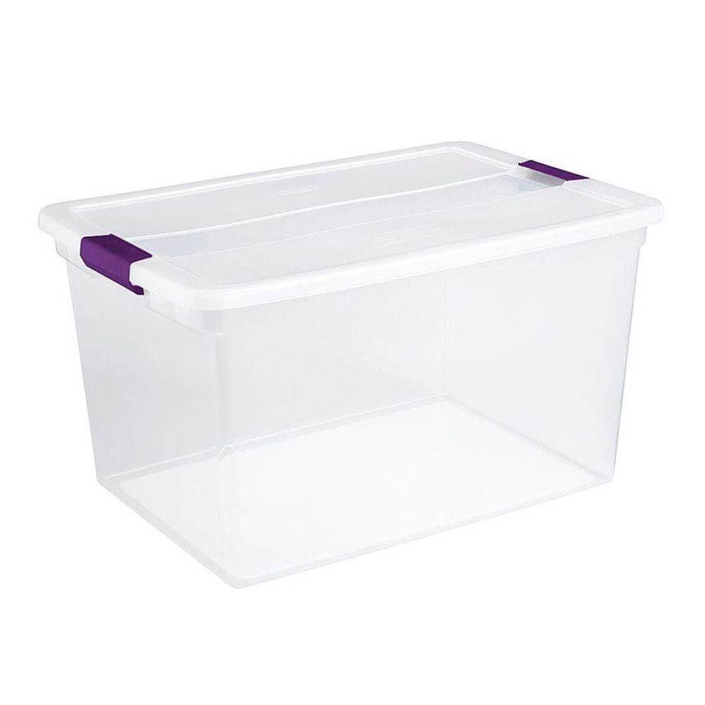 Alt View 12. Sterilite - Clear Plastic Latching Handle Storage Container Tote, 12 Pack.