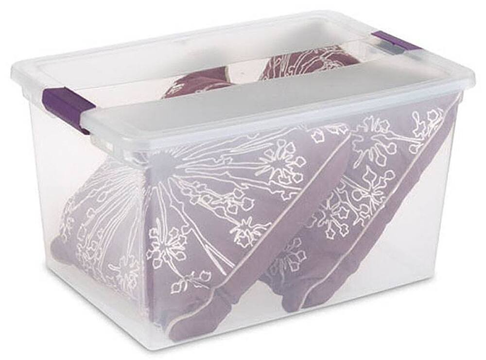 Alt View 14. Sterilite - Clear Plastic Latching Handle Storage Container Tote, 12 Pack.