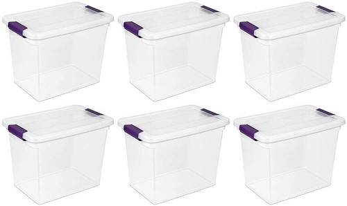 Sterilite - ClearView Clear Plastic Stacking Storage Container (6 Pack)