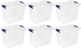 Sterilite - ClearView Clear Plastic Stacking Storage Container (6 Pack)