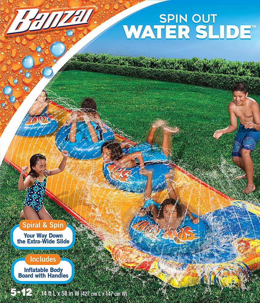 Banzai - Spin Out Extra Wide Inflatable Outdoor Water Slide