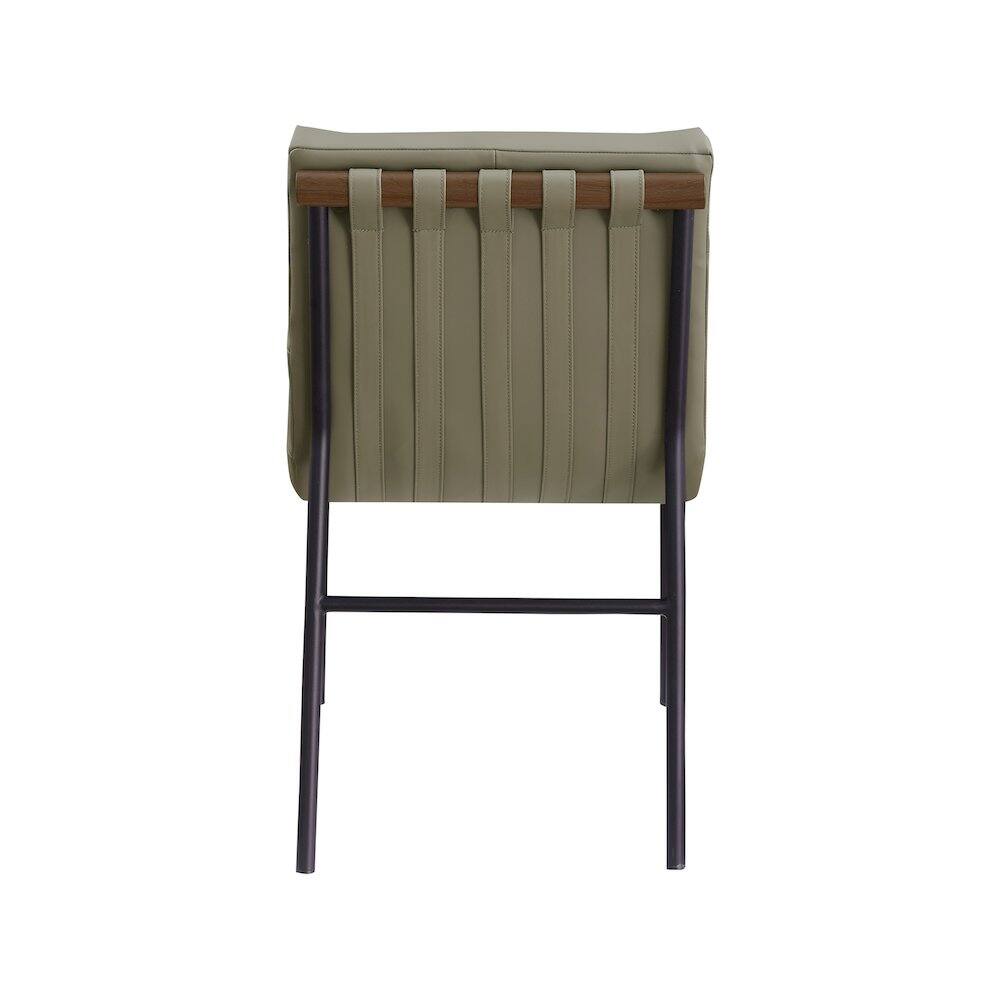 Alt View 3. Meridian Furniture - Burke Olive Vegan Leather Dining Chair, Set of 2 - Green.