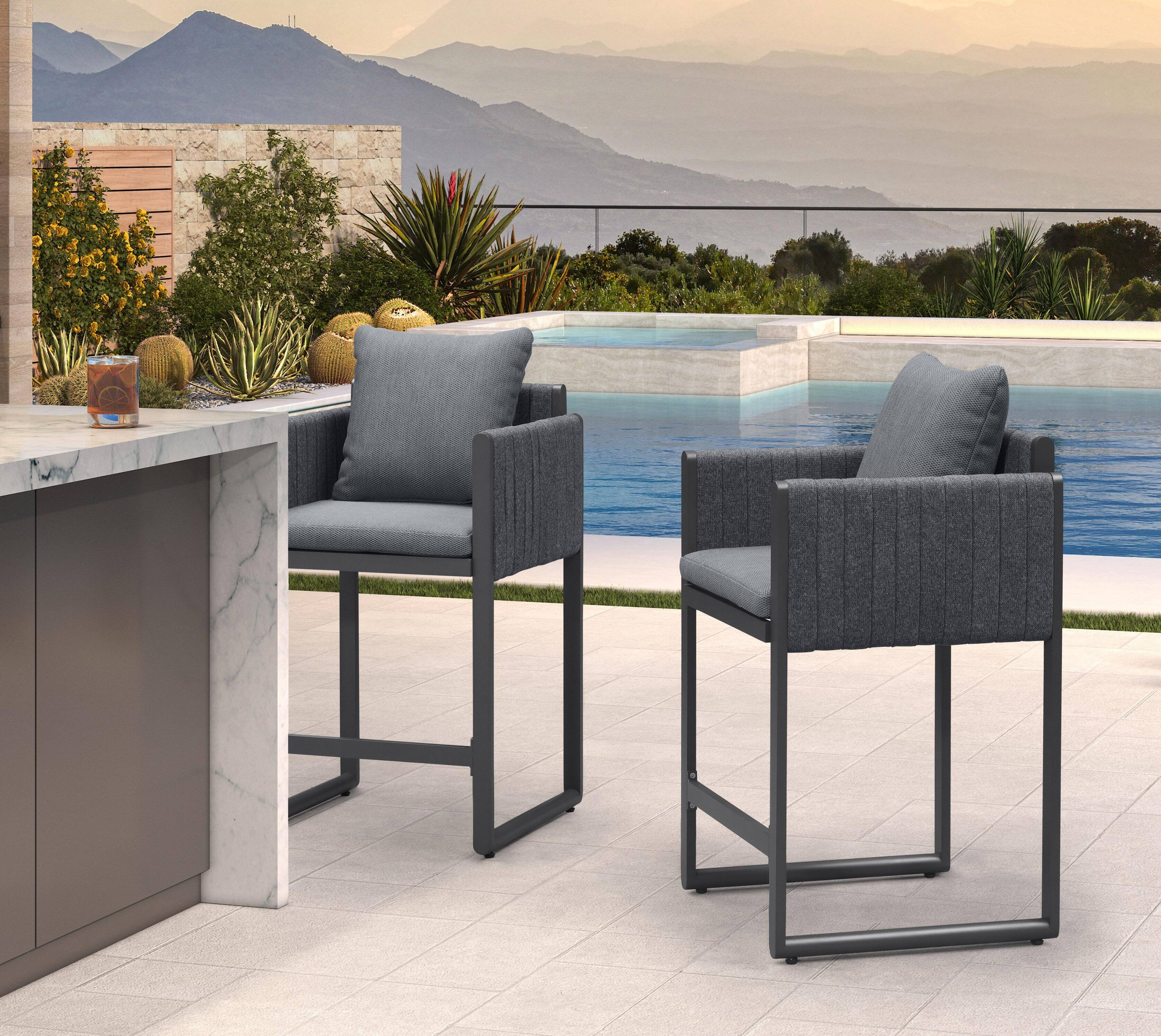 Grey & Oval Base-Counter Stool