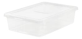 IRIS USA - Plastic Storage Bin Tote Organizing Container with Latching Lid, Shoe Box, Clear