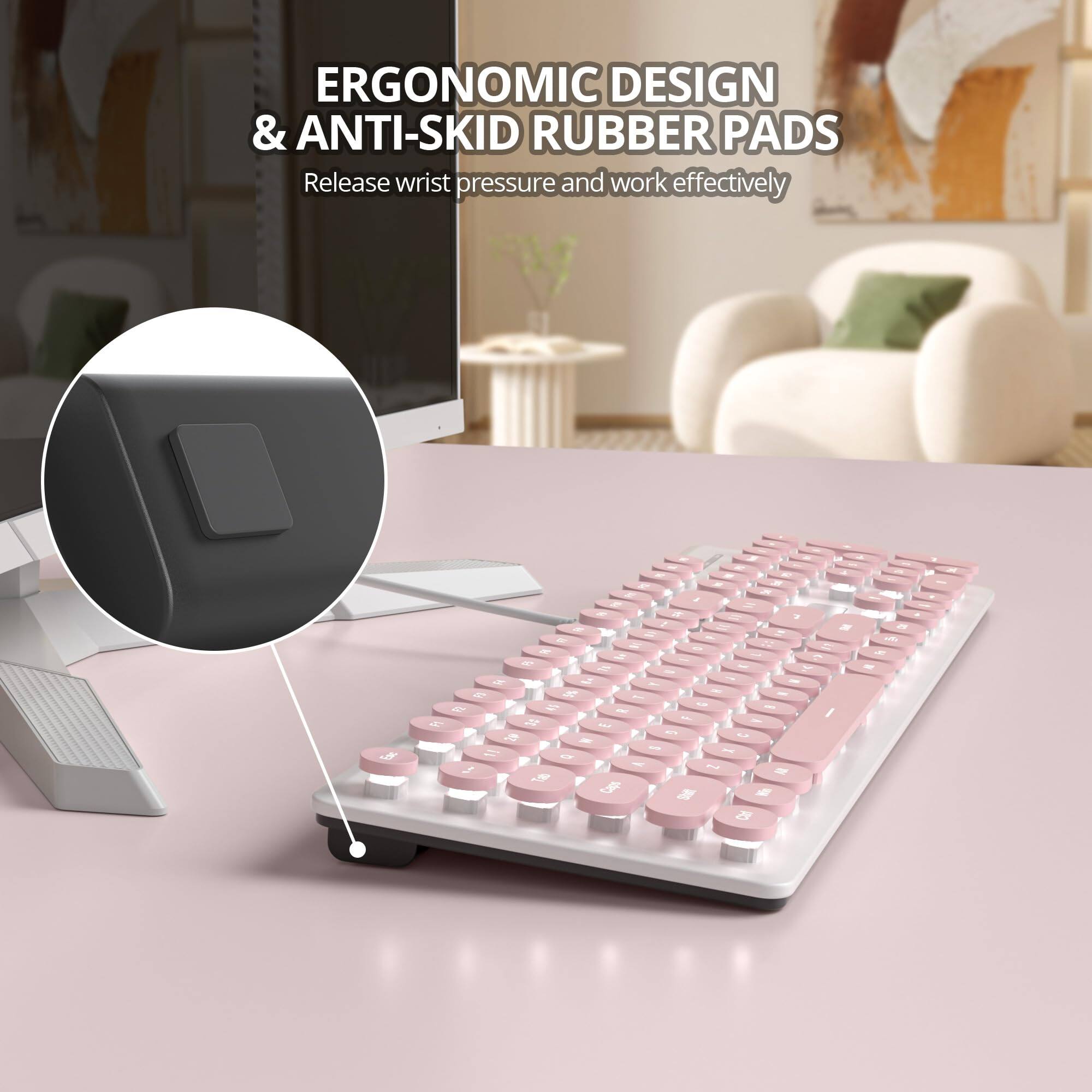 ERGONOMIC DESIGN & ANTI-SKID RUBBER PADS  
Release wrist pressure and work effectively