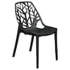 Front. LeisureMod - Cornelia Modern Stackable Accent Dining Chair with Cut Out Backrest Design for Dining Rooms or Patios - Solid Black.