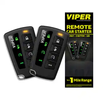 VIPER
NO ONE DARES COME CLOSE
VIPER REMOTE CAR STARTER
5-WAY • 5-BUTTON • LED
AUX
Up to 1 Mile Range
*Operating range is based on line-of-sight and unobstructed testing in ideal conditions. Actual range may vary due to other possible factors such as environment, location, and other possible impediments.