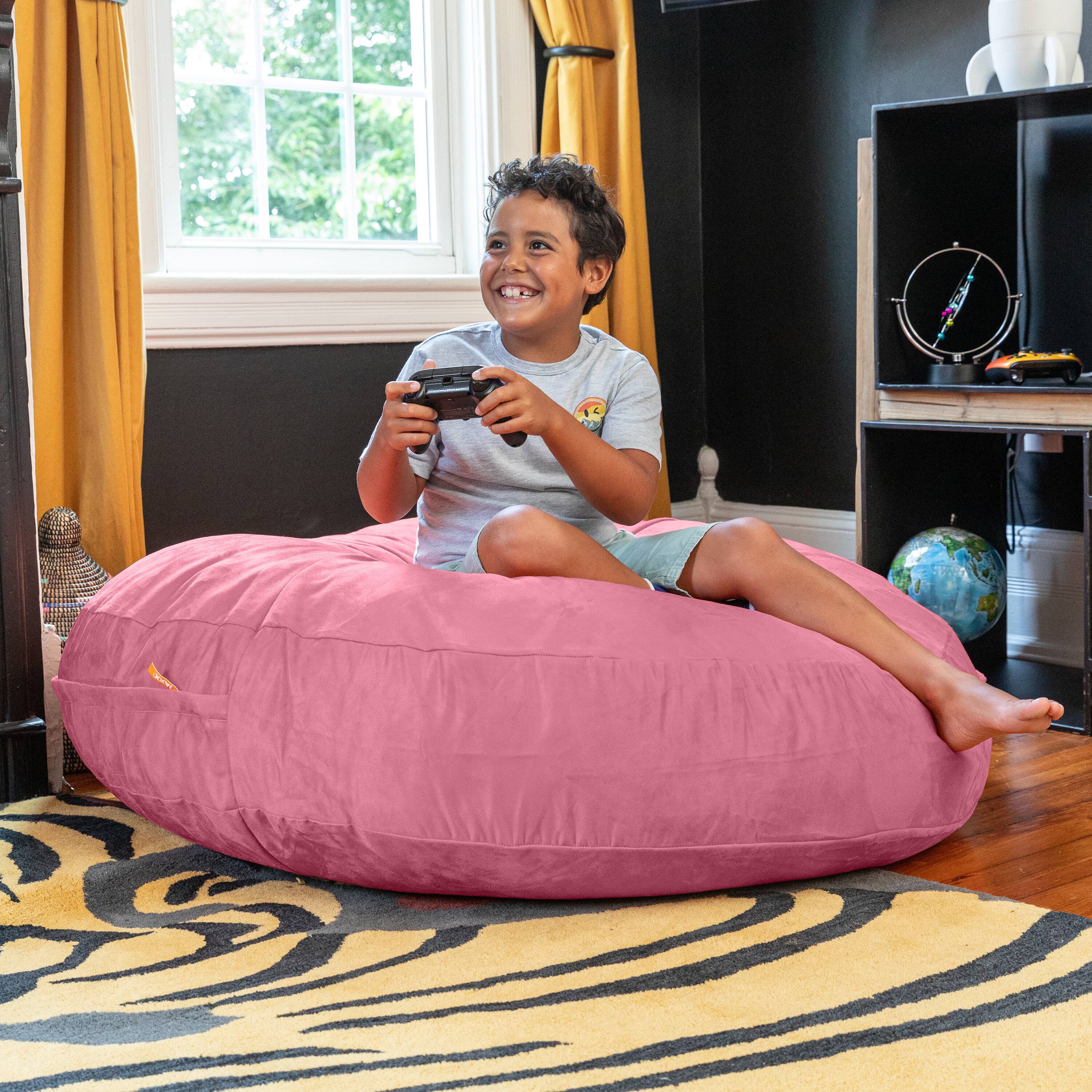 Alt View 2. Jaxx - Jaxx Cocoon 4 Foot Bean Bag Chair and Crash Pad, Pink - Pink.