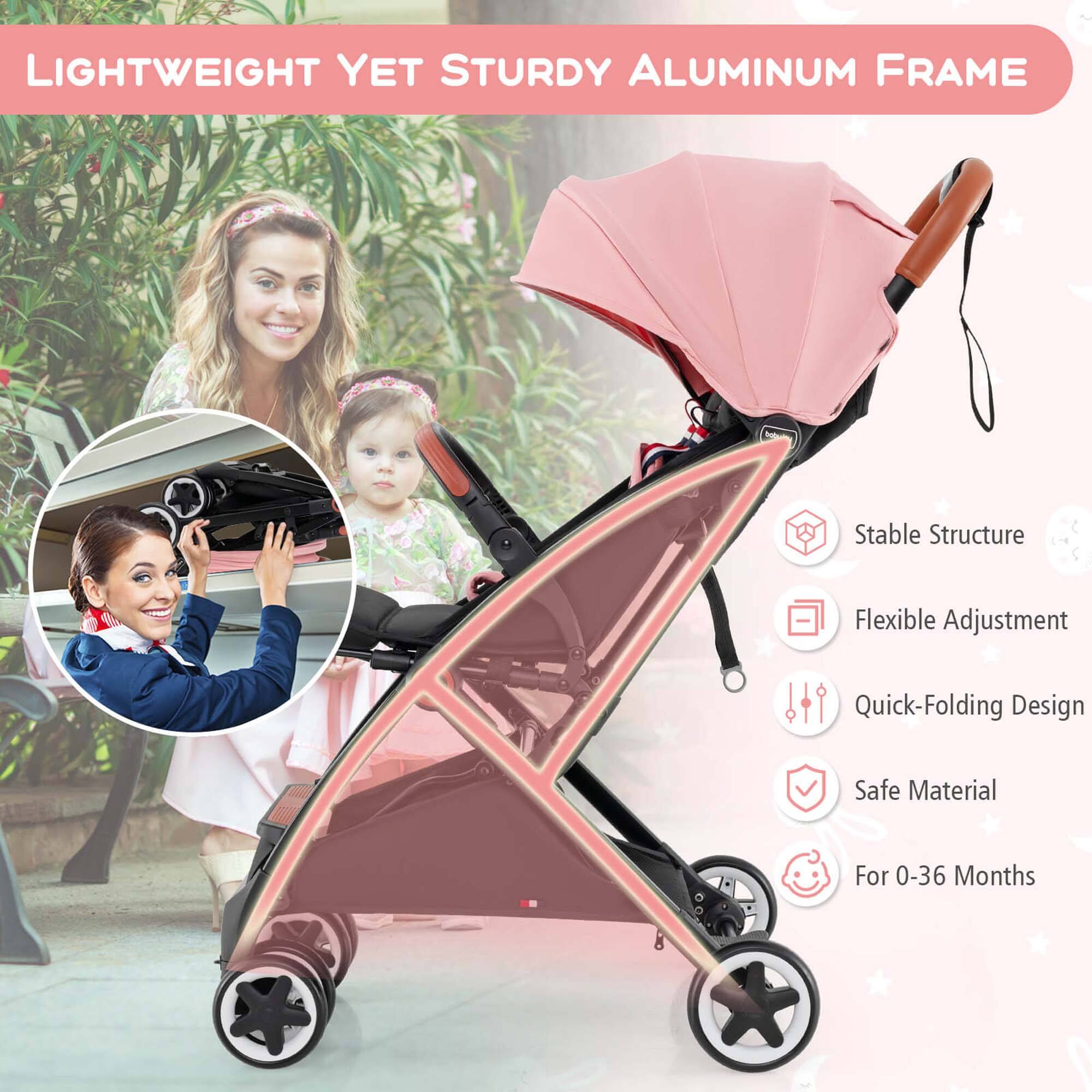 LIGHTWEIGHT YET STURDY ALUMINUM FRAME

Stable Structure
Flexible Adjustment
Quick-Folding Design
Safe Material
For 0-36 Months