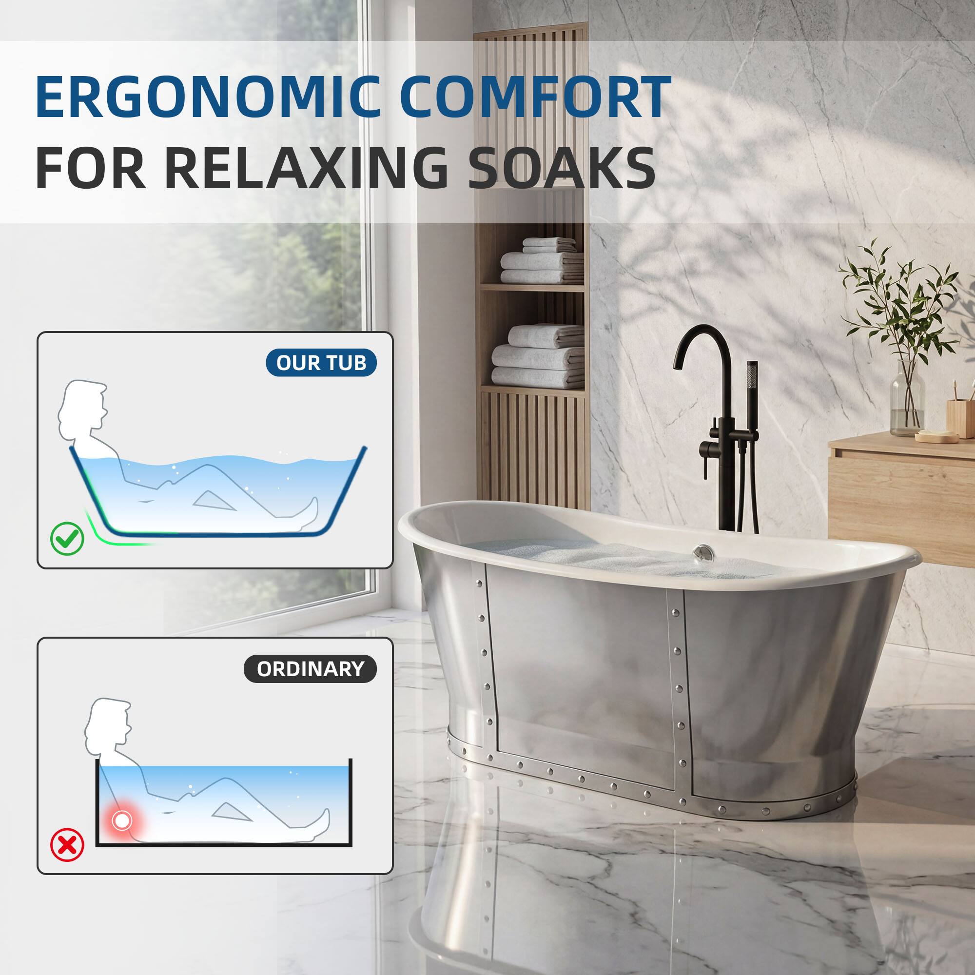ERGONOMIC COMFORT FOR RELAXING SOAKS

OUR TUB

ORDINARY