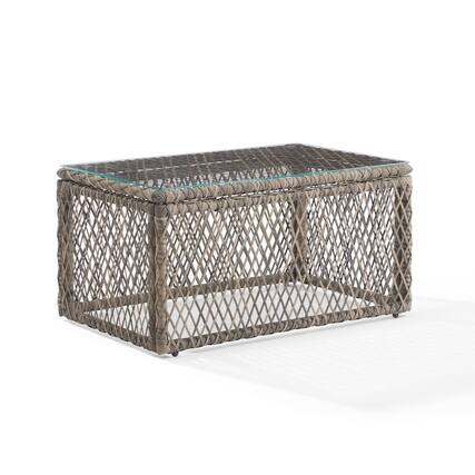 Front. Crosley Furniture - Granite Bay Wicker Outdoor Coffee Table - Brown.