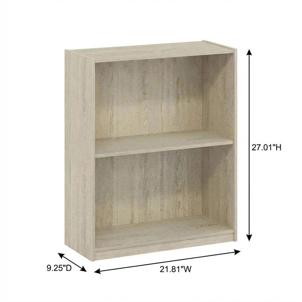 FurniFact - Wooden 2-Tier Open Shelf Bookcase with Sturdy Construction in Brown Finish - Metropolitan Pine price history on PriceWatchPro