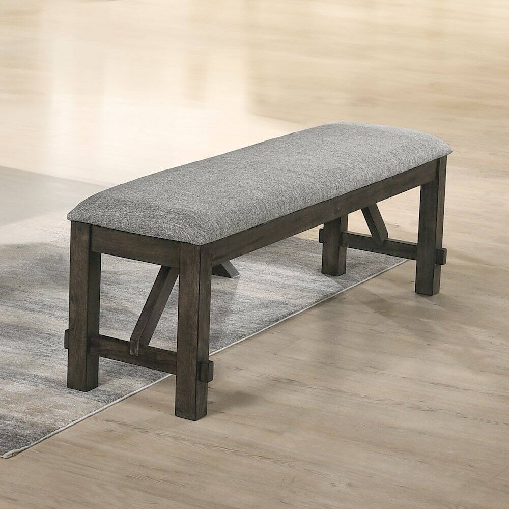 Angle. New Classic Furniture - Gulliver Wood Bench - Rustic Brown.