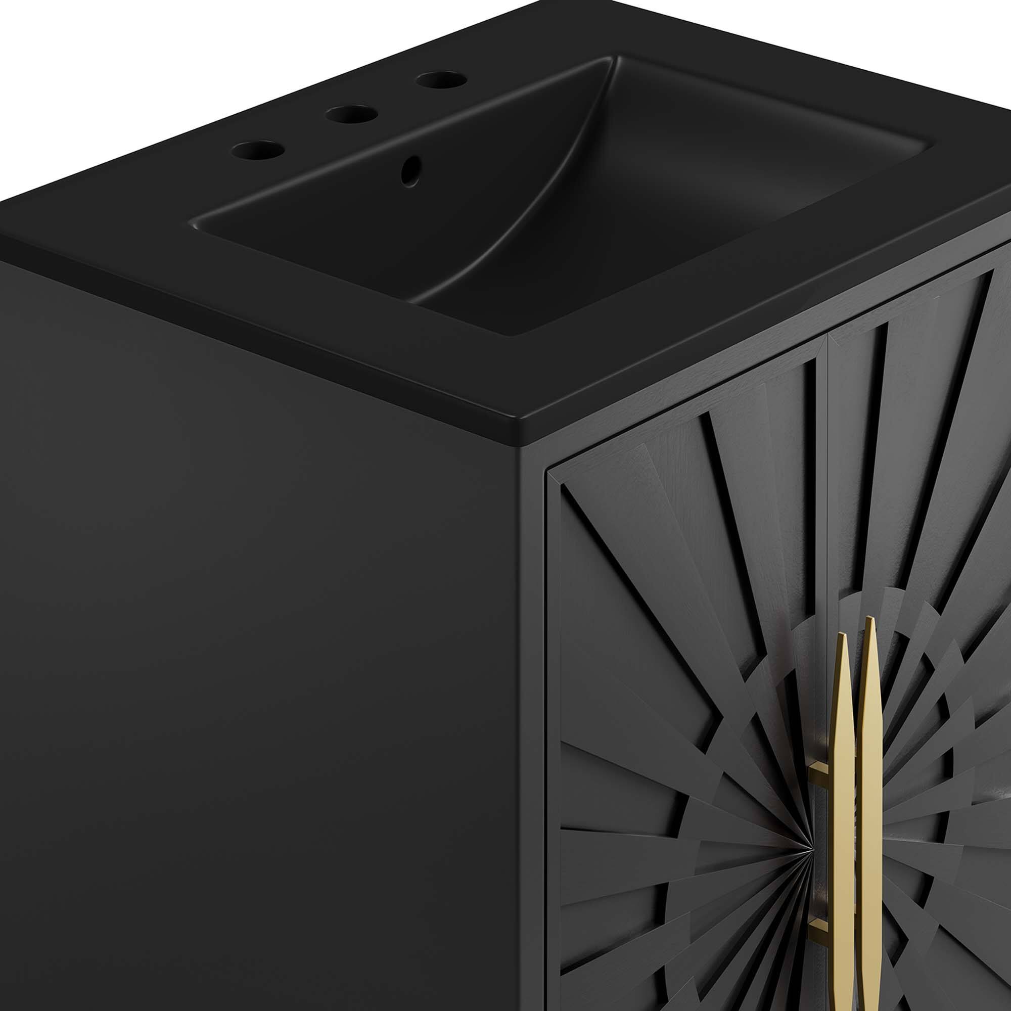 Alt View 7. Modway - Awaken Bathroom Vanity Basin Included by Modway - Black Black.