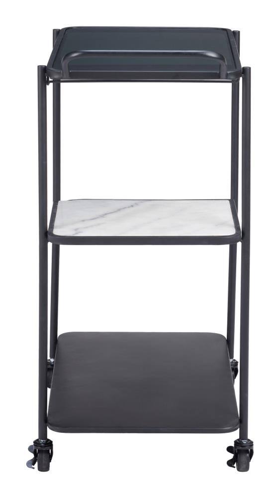 Alt View 5. Hivvago - Constanza Bar Cart Black - Black.