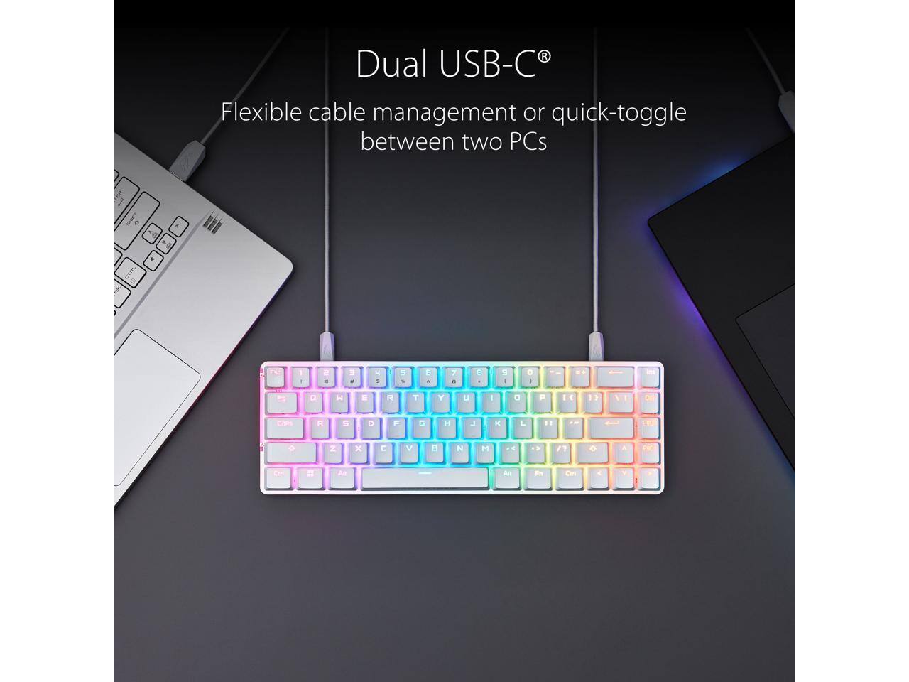 Dual USB-C®  
Flexible cable management or quick-toggle between two PCs