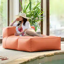 Jaxx - Baya Outdoor Chaise - Luxurious Chaise Sun Lounger for Poolside or Hospitality - Coral