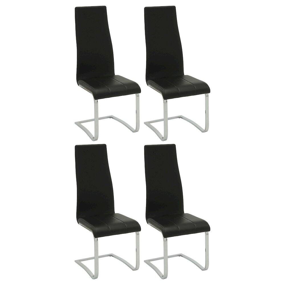 Front. Coaster Co. of America - Montclair Upholstered Dining Side Chair Black (Set of 4) - Black.