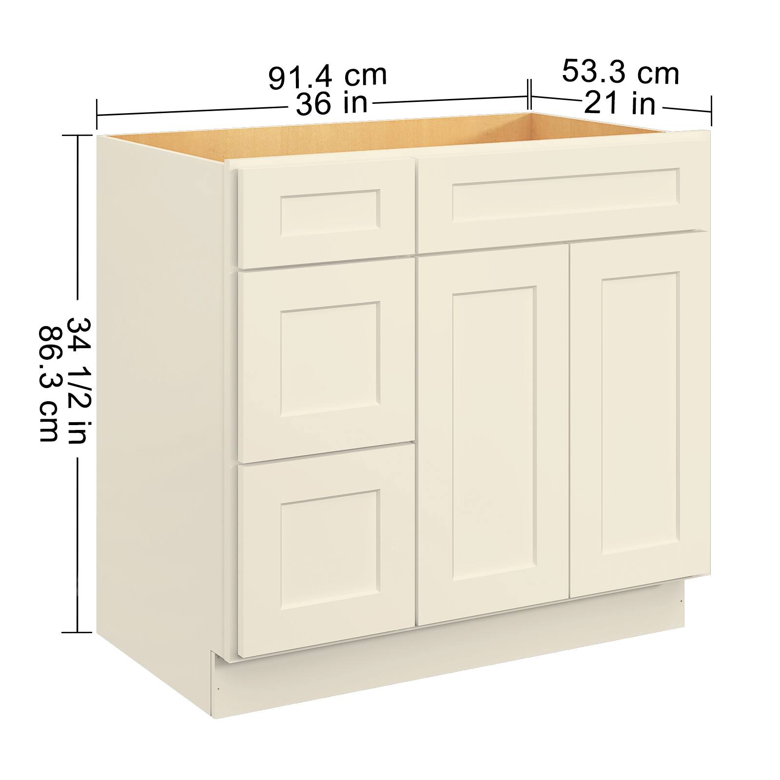 91.4 cm (36 in)  
53.3 cm (21 in)  
86.3 cm (34 1/2 in)